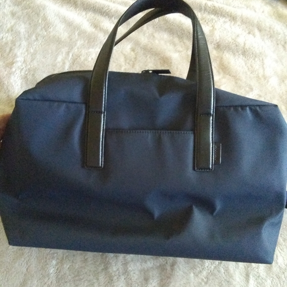Away Original Everywhere Bag Navy Blue Nylon Black Leather Trim - Picture 4 of 14